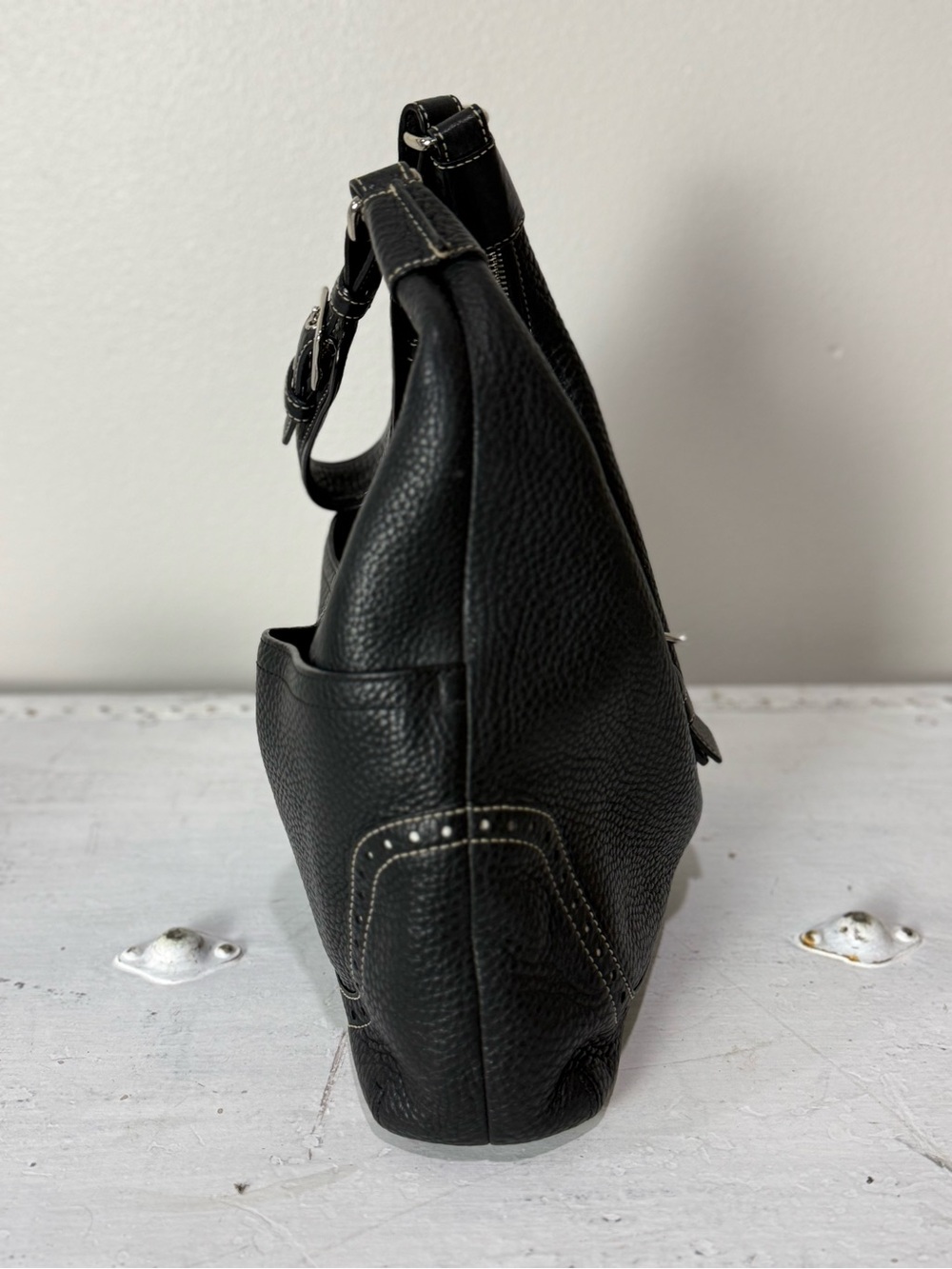 Coach Vintage Hamptons Pebbled Leather Hobo Bag Black Y2K 5054 - Picture 6 of 11